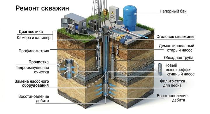 Ремонт скважин в Любани